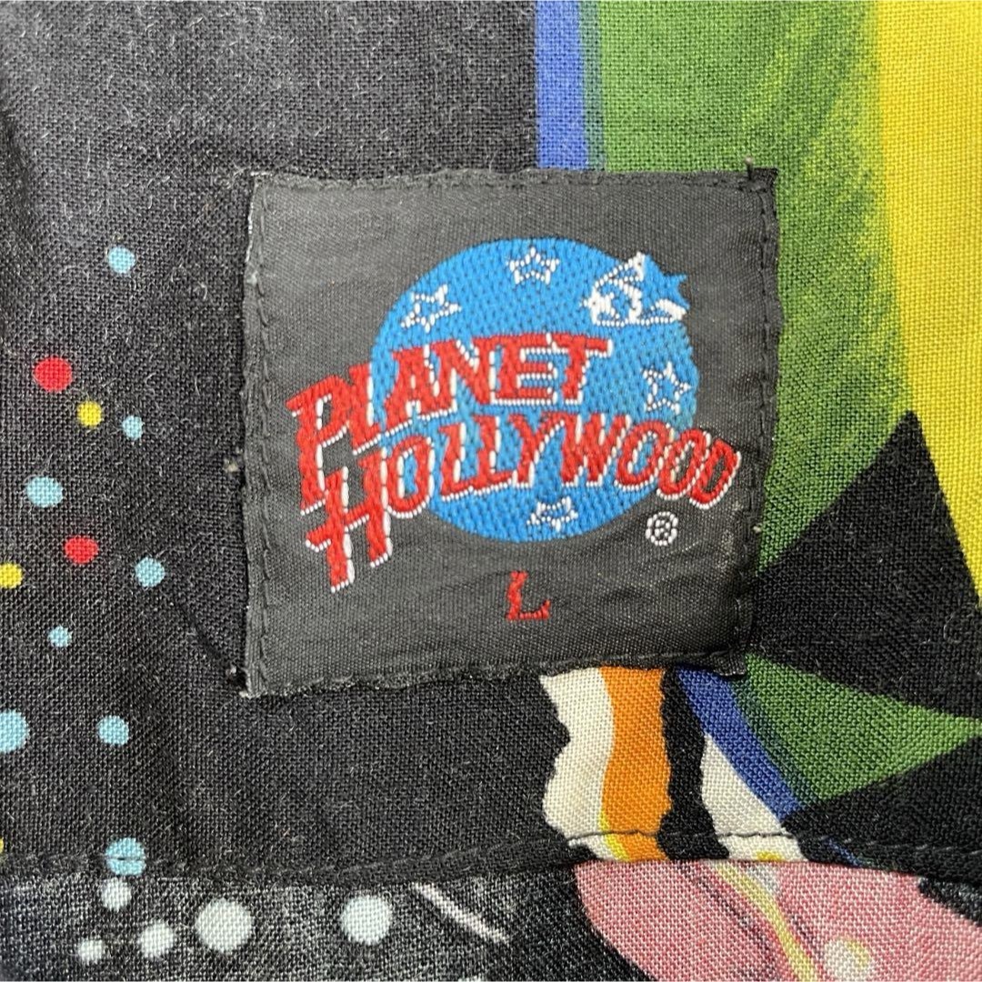 【希少アロハ、PLANET HOLLYWOOD】90s宇宙柄 開襟シャツ総柄黒 メンズのトップス(シャツ)の商品写真