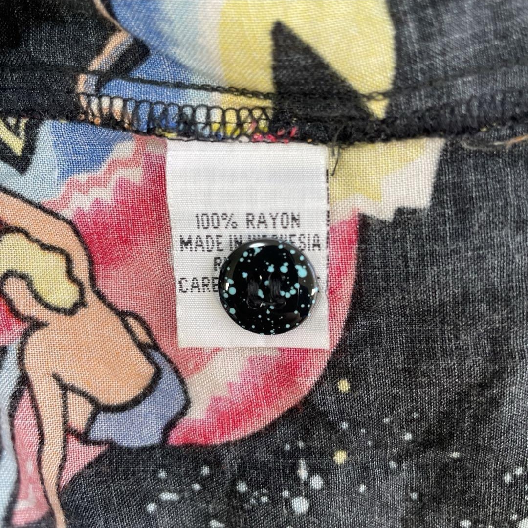 【希少アロハ、PLANET HOLLYWOOD】90s宇宙柄 開襟シャツ総柄黒 メンズのトップス(シャツ)の商品写真