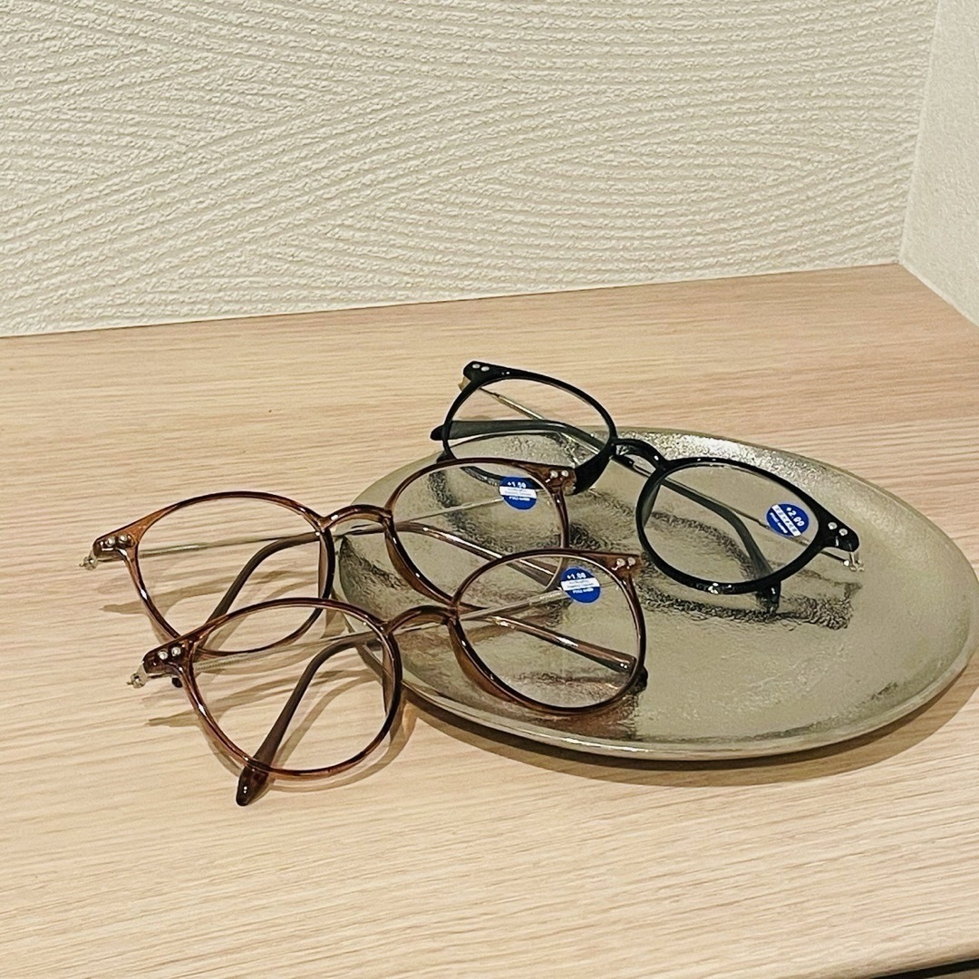 おしゃれ老眼鏡 シニアレンズ -1.0 ブラウン　ブルーライトカット UVカット レディースのファッション小物(サングラス/メガネ)の商品写真