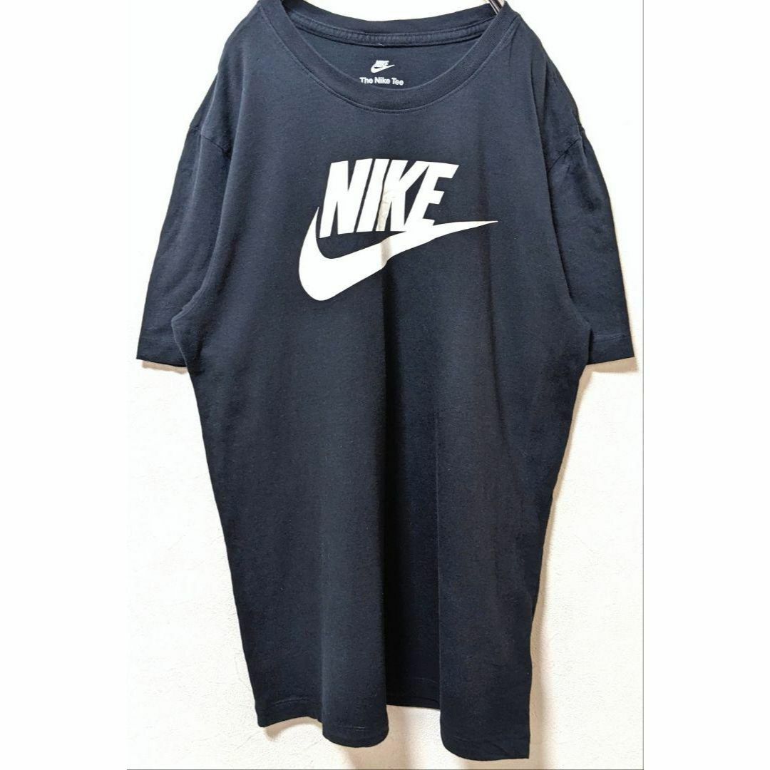 NIKE(ナイキ)のナイキ NIKE スウォッシュロゴ Tシャツ ブラック 黒 L US古着 メンズのトップス(Tシャツ/カットソー(半袖/袖なし))の商品写真