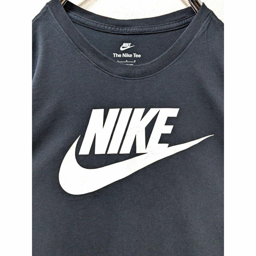 NIKE(ナイキ)のナイキ NIKE スウォッシュロゴ Tシャツ ブラック 黒 L US古着 メンズのトップス(Tシャツ/カットソー(半袖/袖なし))の商品写真