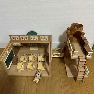 シルバニア森の学校と木の図書室(人形付き) シルバニアファミリー