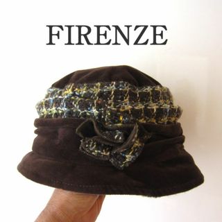 美品　FABBRICA CAPPELLI★　ベロア／ニット切替　バゲットハット(ハット)