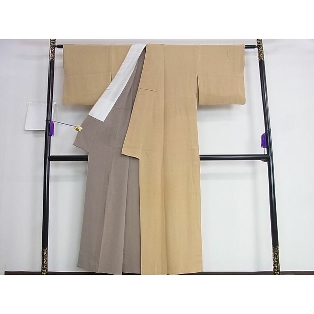 平和屋2■上質な色無地　単衣　榛色　逸品　DAAC2173ic レディースの水着/浴衣(着物)の商品写真