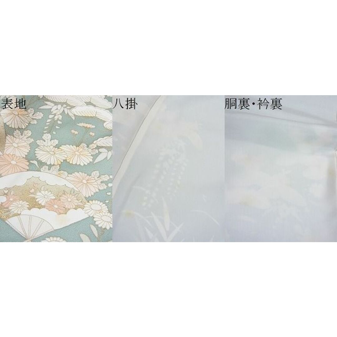 平和屋2■訪問着　流水扇面花文　金彩　逸品　DAAC6015fe レディースの水着/浴衣(着物)の商品写真