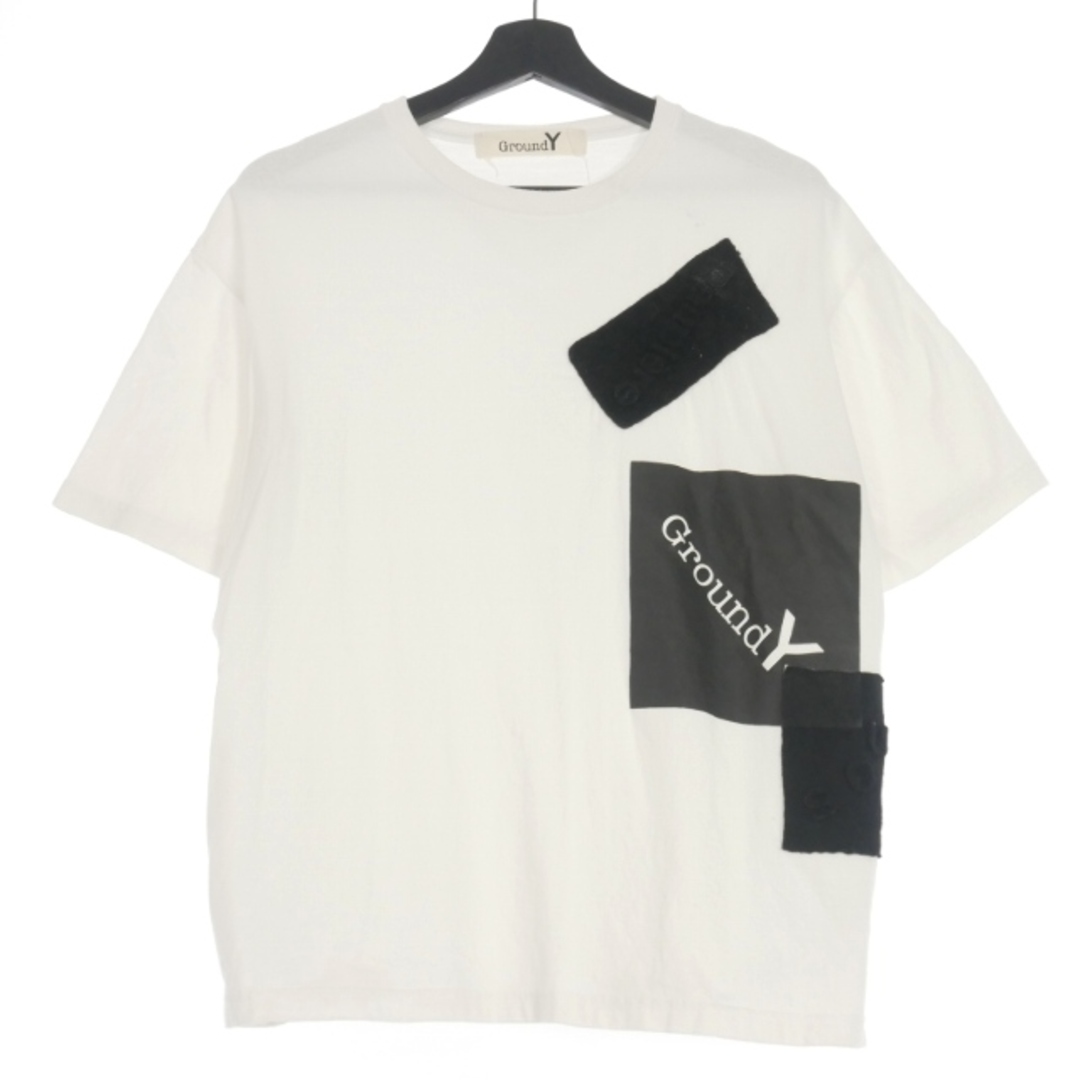グラウンドワイ ヨウジヤマモト 21SS パッチワーク Tシャツ S ホワイト メンズのトップス(Tシャツ/カットソー(半袖/袖なし))の商品写真