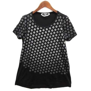 マーレンダム ポルカドット 水玉 カットソー Tシャツ 半袖 ブラック 黒 40(カットソー(半袖/袖なし))
