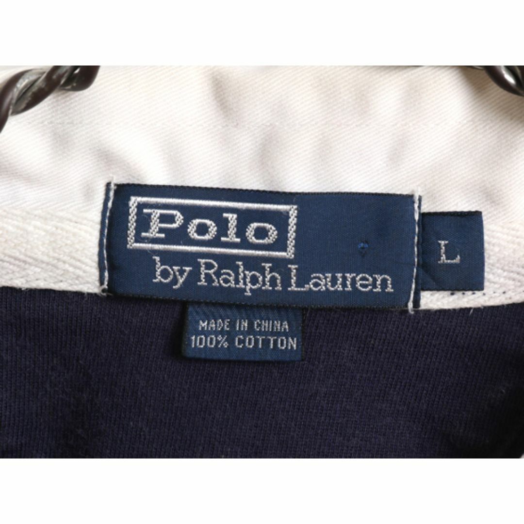 Ralph Lauren(ラルフローレン)の00s ポロ ラルフローレン ボーダー 半袖 ラガー シャツ メンズ L 00年代 オールド 半袖シャツ ラグビーシャツ ワンポイント ヘビーウェイト メンズのトップス(シャツ)の商品写真