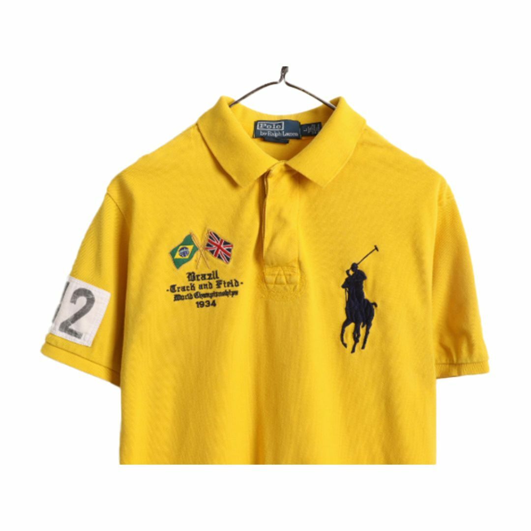 Ralph Lauren(ラルフローレン)のビックポニー ブラジル代表 ポロ ラルフローレン 鹿の子 半袖 ポロシャツ メンズ L ラガーシャツ タイプ ラグビー 半袖シャツ ナンバリング メンズのトップス(ポロシャツ)の商品写真