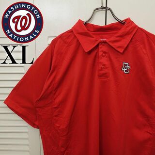 メジャーリーグベースボール(MLB)の【美品】Washington Nationals 半袖ポロシャツ XL レッド(ポロシャツ)
