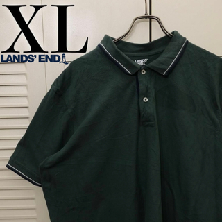 ランズエンド(LANDS’END)の【XL】LANDS' END 半袖ポロシャツ ビッグシルエット グリーン(ポロシャツ)