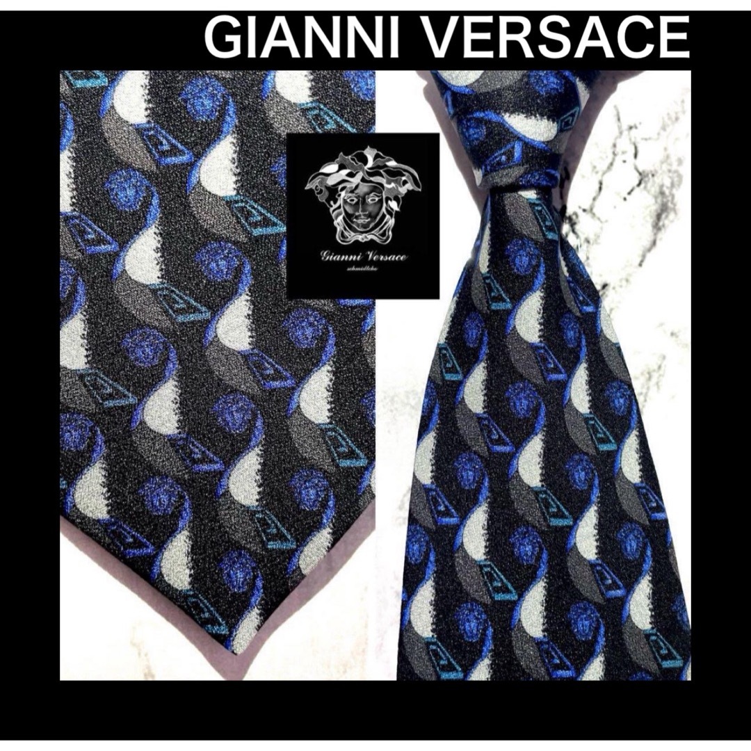 Gianni Versace(ジャンニヴェルサーチ)の 【荒波風メデューサ柄】190ジャンニヴェルサーチネクタイ  VERSACE メンズのファッション小物(ネクタイ)の商品写真