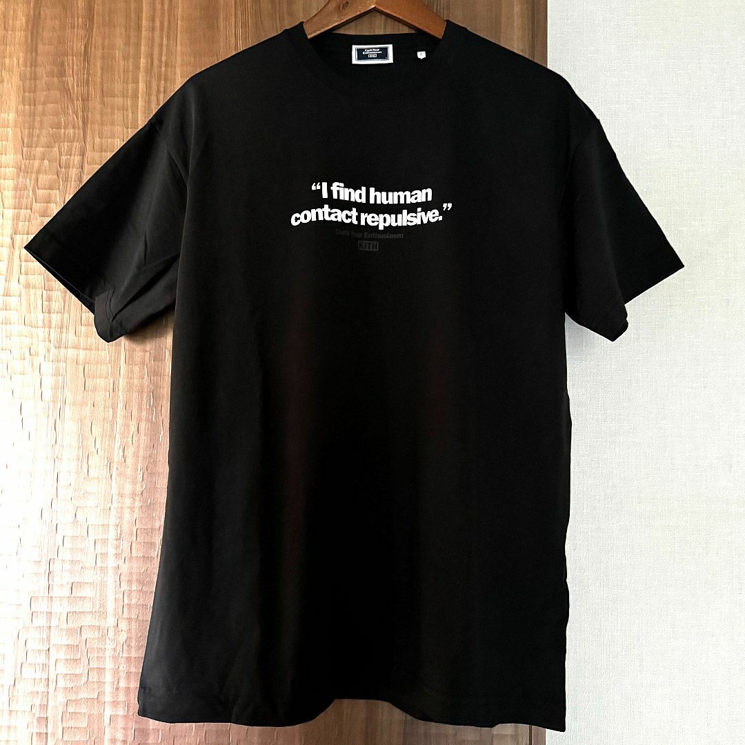 KITH(キス)の【1回着用】KITH(キス)スローガン プリント半袖カットソーTシャツ 黒 S メンズのトップス(Tシャツ/カットソー(半袖/袖なし))の商品写真