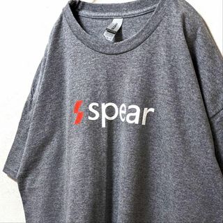 ギルダン スペア spear ロゴ Tシャツ グレー 灰色 XL 古着(Tシャツ/カットソー(半袖/袖なし))