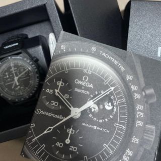 オメガ(OMEGA)のomega swatch moonphase ムーンフェイズ 黒(腕時計(アナログ))