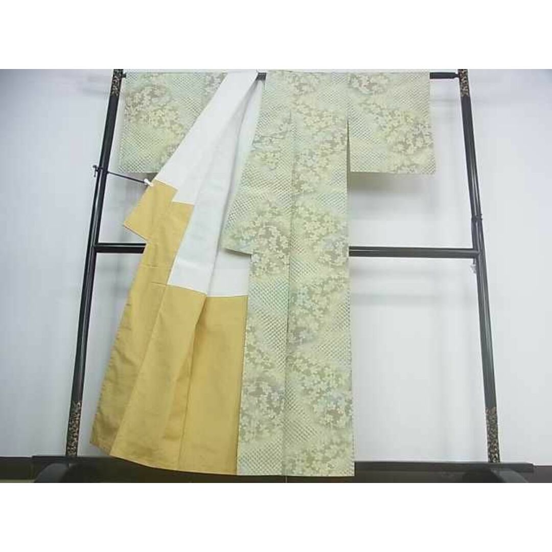 平和屋2■上質な紬　花唐草文　逸品　DAAD0153ar レディースの水着/浴衣(着物)の商品写真