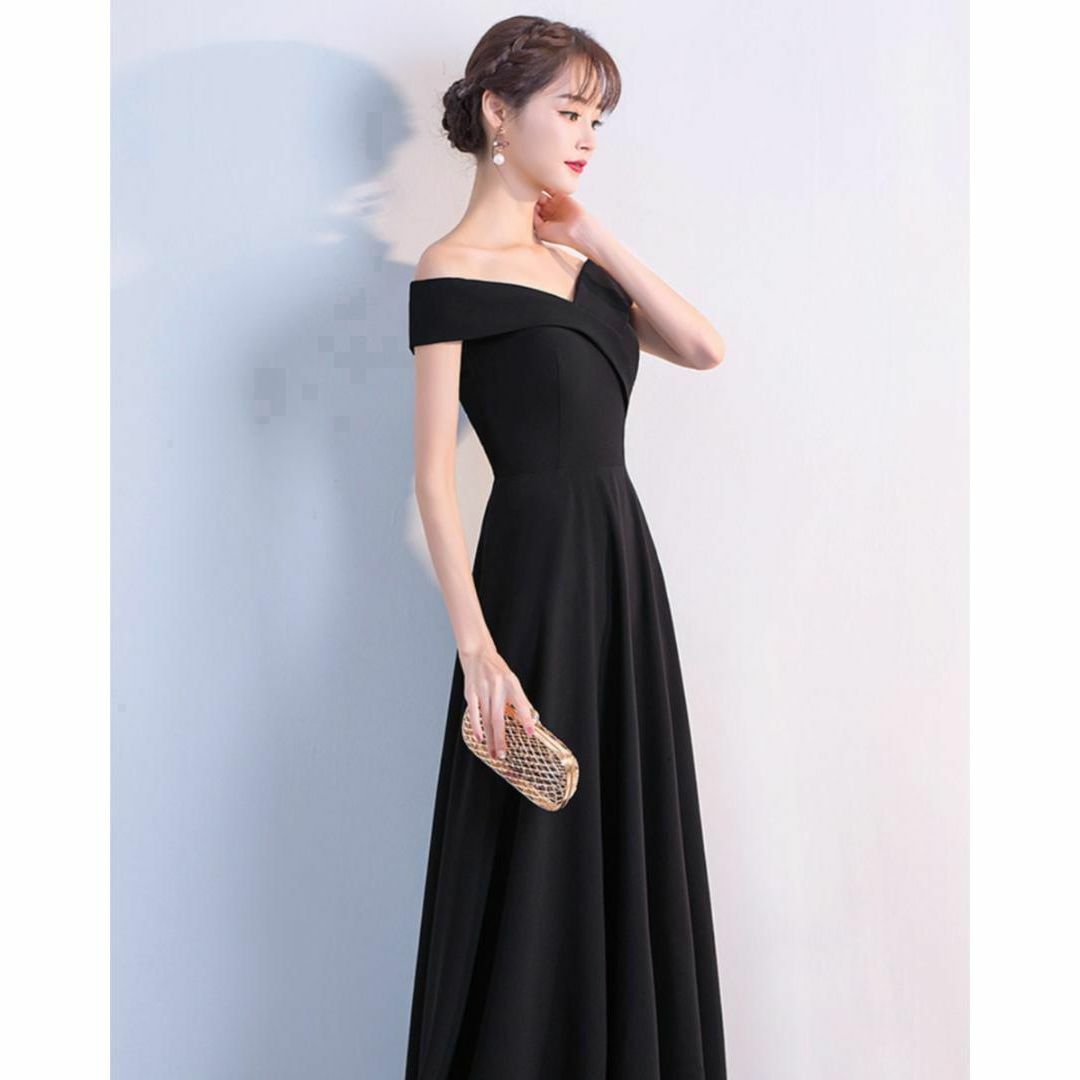ロングドレス　キャバドレスオフショルダー パーティーセクシーかわいい人気　黒　M レディースのフォーマル/ドレス(その他ドレス)の商品写真
