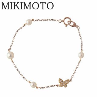 MIKIMOTO - ミキモト ダイヤ パール ブレスレット ステーション アコヤパール4.3mm～5.3mm K18PG/YG 17cm 新品仕上げ済 MIKIMOTO【16948】