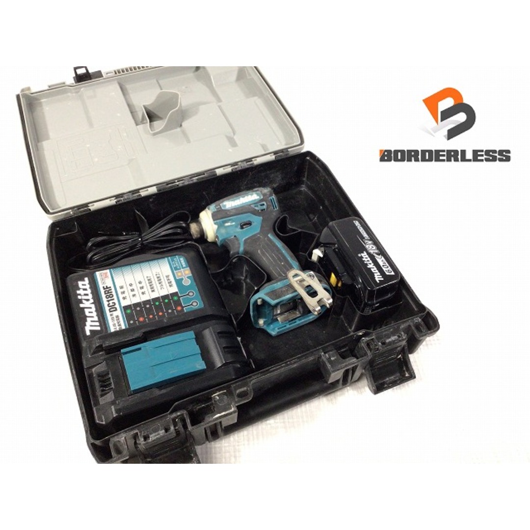 Makita(マキタ)の☆中古品☆ makita マキタ 18V 充電式インパクトドライバー TD172D 青/ブルー 本体+バッテリー1個(6.0Ah) 充電器+ケース コードレス 90416 自動車/バイクのバイク(工具)の商品写真