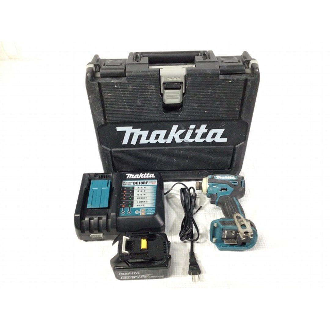 Makita(マキタ)の☆中古品☆ makita マキタ 18V 充電式インパクトドライバー TD172D 青/ブルー 本体+バッテリー1個(6.0Ah) 充電器+ケース コードレス 90416 自動車/バイクのバイク(工具)の商品写真