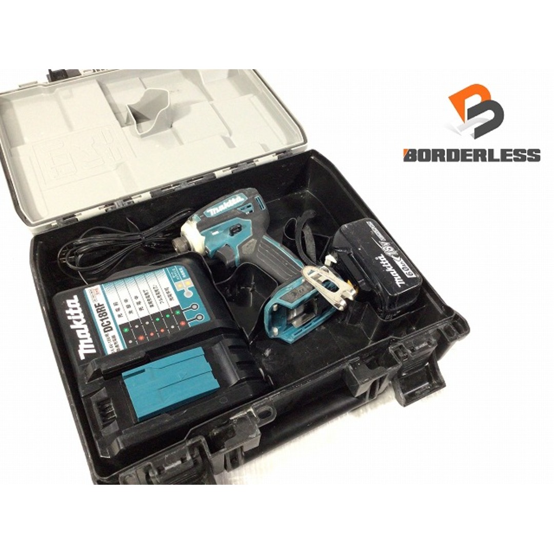 Makita(マキタ)の☆中古品☆ makita マキタ 18V 充電式インパクトドライバー TD172D 青/ブルー 本体+バッテリー1個(6.0Ah) 充電器+ケース コードレス 90417 自動車/バイクのバイク(工具)の商品写真