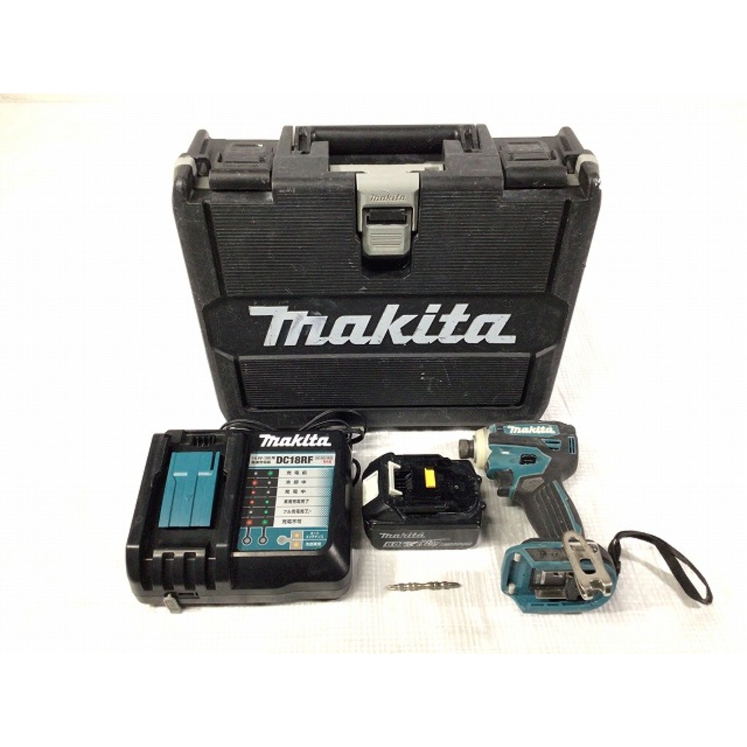 Makita(マキタ)の☆中古品☆ makita マキタ 18V 充電式インパクトドライバー TD172D 青/ブルー 本体+バッテリー1個(6.0Ah) 充電器+ケース コードレス 90417 自動車/バイクのバイク(工具)の商品写真