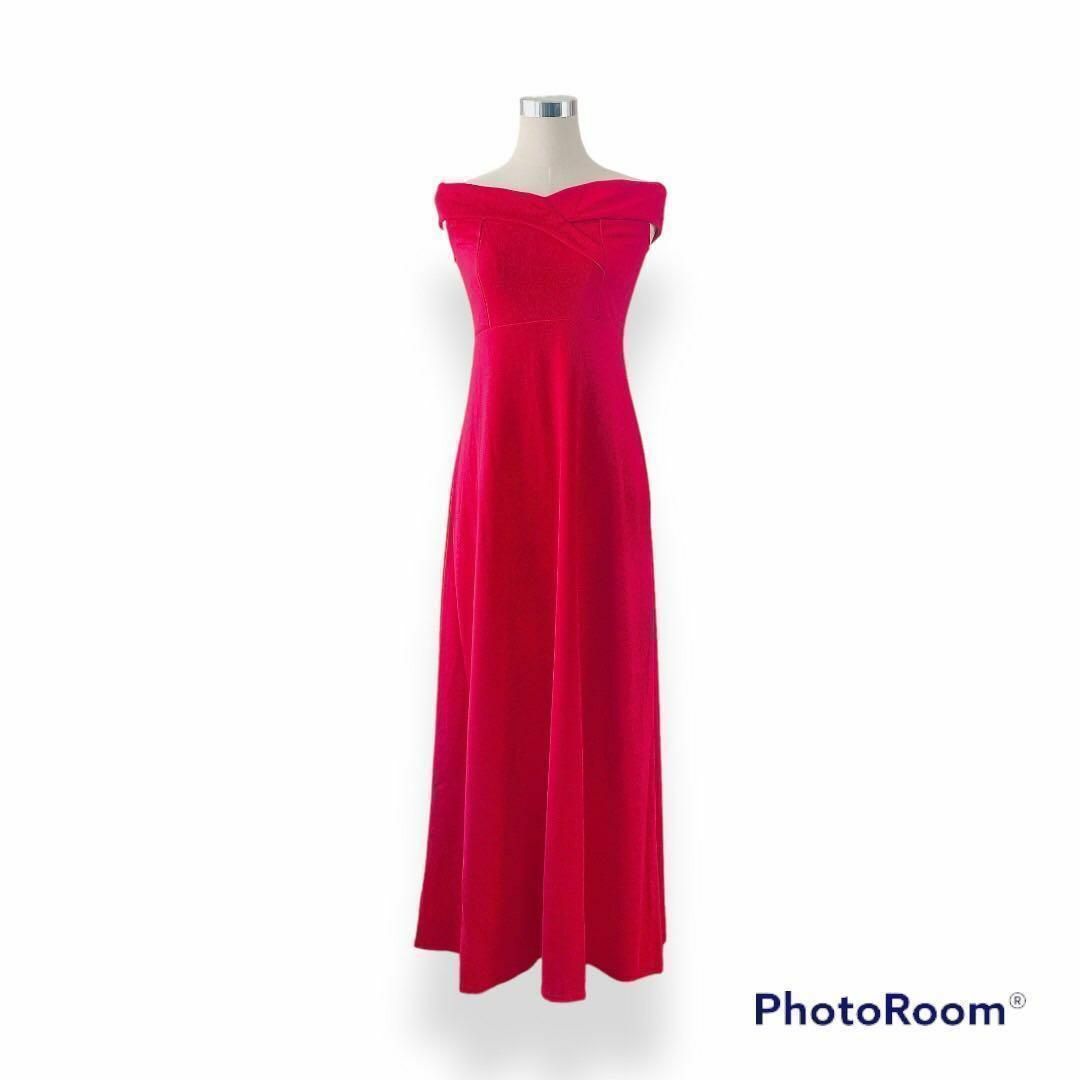 ロングドレス　キャバドレスオフショルダー パーティー　セクシー　かわいい人気赤M レディースのフォーマル/ドレス(その他ドレス)の商品写真
