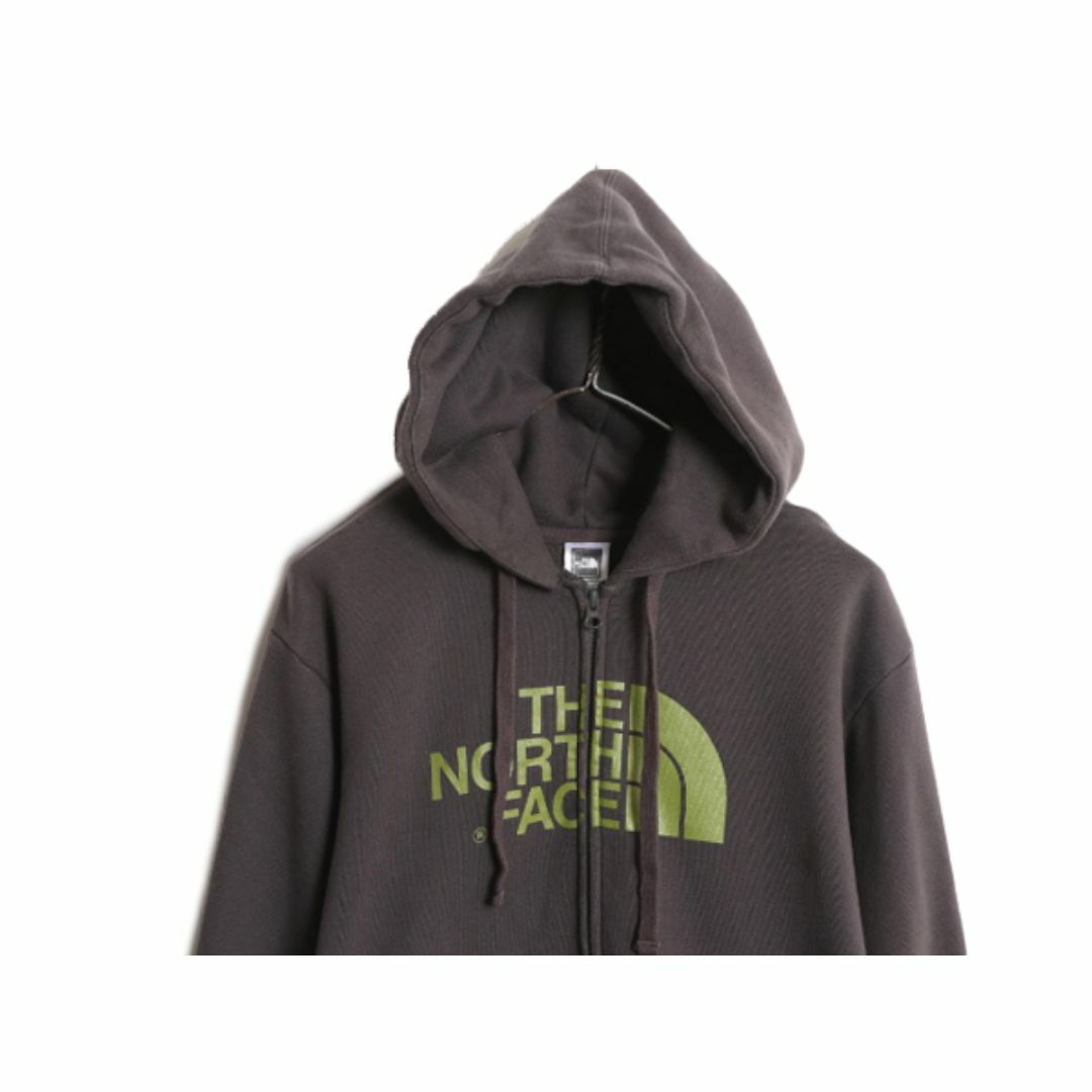 THE NORTH FACE(ザノースフェイス)のノースフェイス フルジップ スウェット フード パーカー メンズ L / 古着 The North Face アウトドア トレーナー 裏起毛 プリント グレー メンズのトップス(パーカー)の商品写真