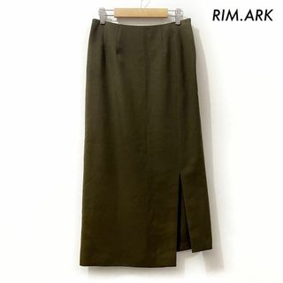 RIM.ARK - RIM.ARK リムアーク★タイトスカート ミモレ丈 前スリット入り カーキ