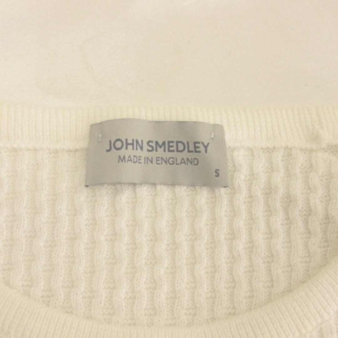 JOHN SMEDLEY(ジョンスメドレー)のジョンスメドレー ワッフル ニット カットソー 長袖 英国製 ホワイト S メンズのトップス(ニット/セーター)の商品写真