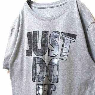 ナイキ(NIKE)のナイキNIKE JUST DO IT. 英字ロゴ Tシャツ グレー L 古着(Tシャツ/カットソー(半袖/袖なし))