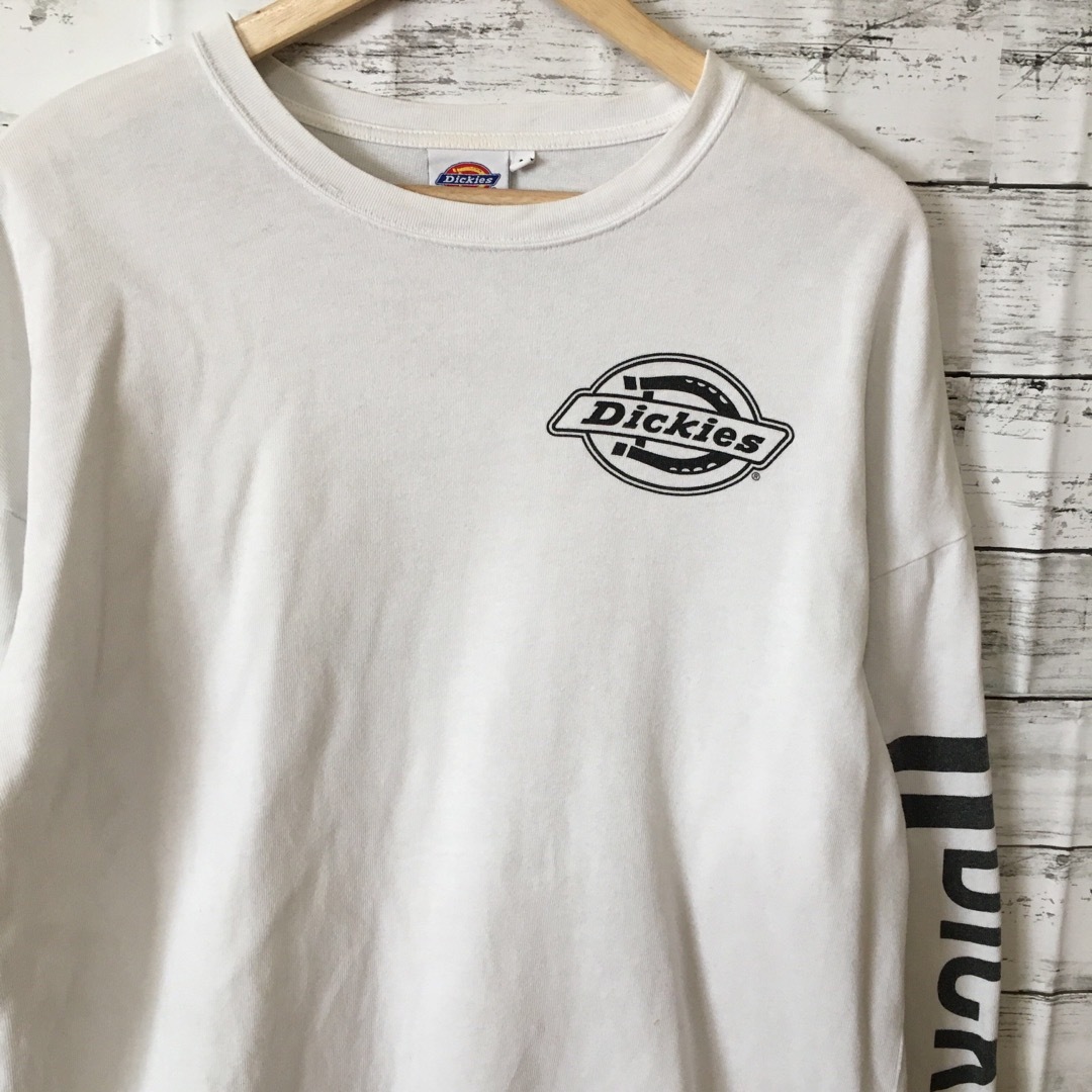 Dickies(ディッキーズ)の【希少】ディッキーズ dickeys Tシャツ 長袖 ロンT M 白 古着 メンズのトップス(Tシャツ/カットソー(七分/長袖))の商品写真