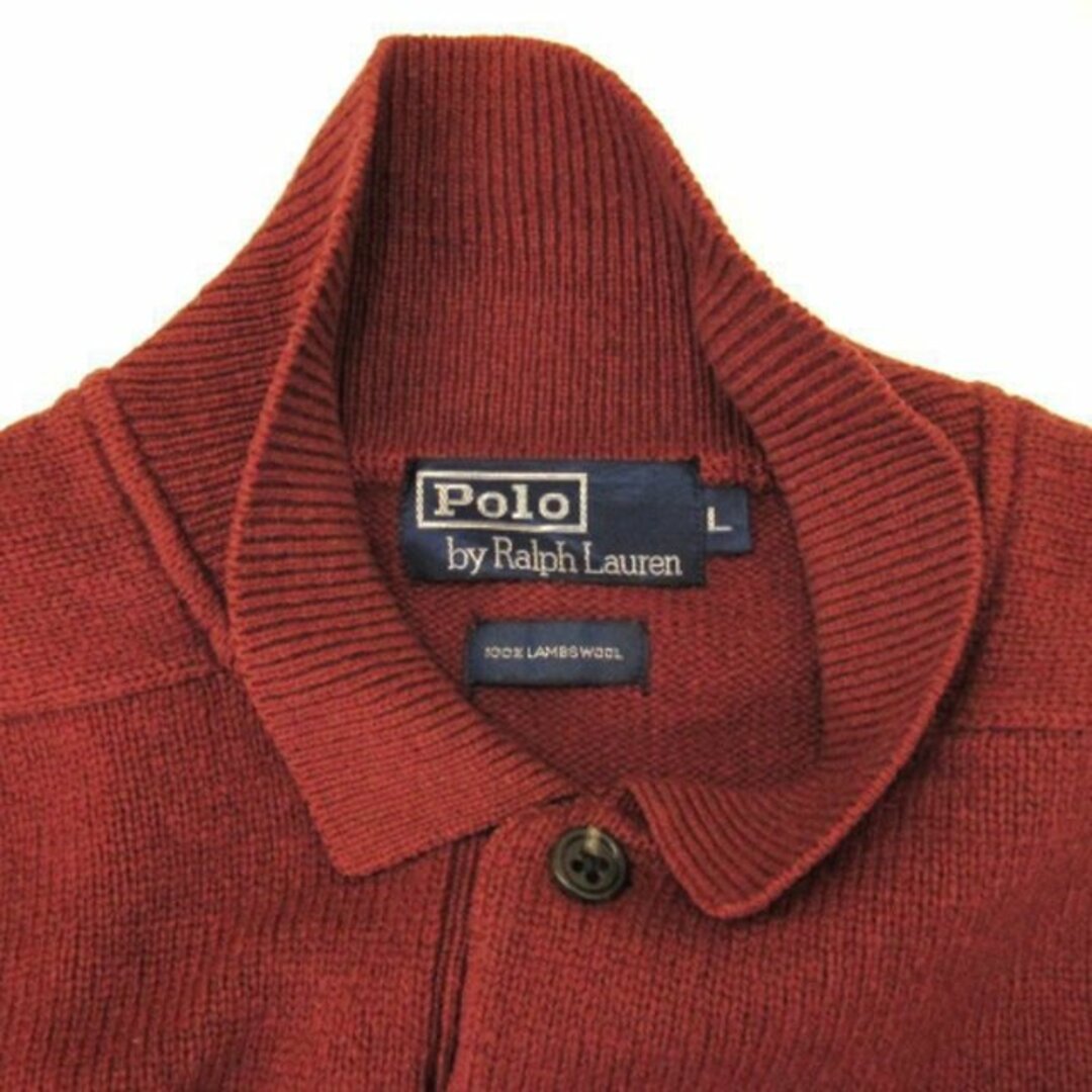 POLO RALPH LAUREN(ポロラルフローレン)のポロ バイ ラルフローレン ハーフボタン ニット セーター ウール レッド系 L メンズのトップス(ニット/セーター)の商品写真