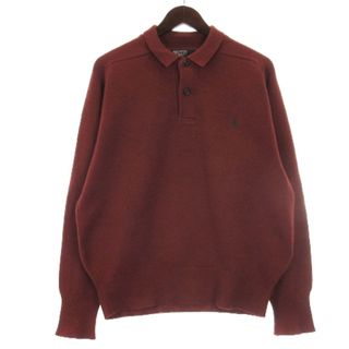 ポロラルフローレン(POLO RALPH LAUREN)のポロ バイ ラルフローレン ハーフボタン ニット セーター ウール レッド系 L(ニット/セーター)