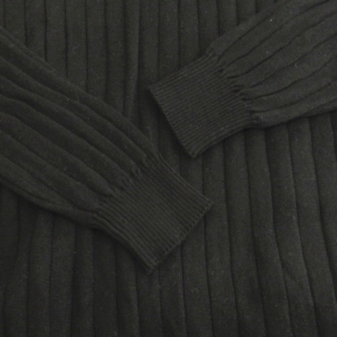 JOHN SMEDLEY(ジョンスメドレー)のジョンスメドレー リブニット カットソー 長袖 Vネック 英国製 ブラック S メンズのトップス(ニット/セーター)の商品写真