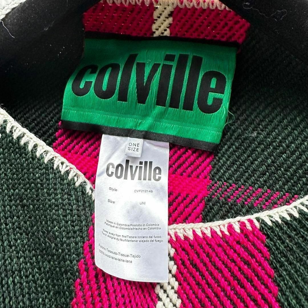 colville コルヴィル　ウィンドーペーンチェック　ウール　ポンチョ　F レディースのジャケット/アウター(ポンチョ)の商品写真