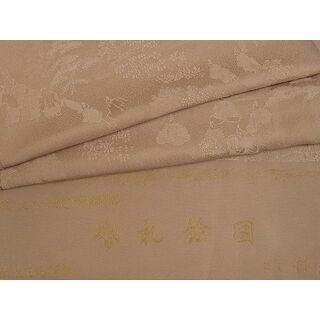 平和屋2■上質な色無地　婚礼絵図　赤白橡色　反端付き　逸品　DAAB1440jm(着物)