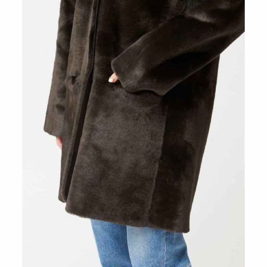 【新品未使用】SMUK スムーク　フェイクムートンロングコート　エコファー レディースのジャケット/アウター(毛皮/ファーコート)の商品写真