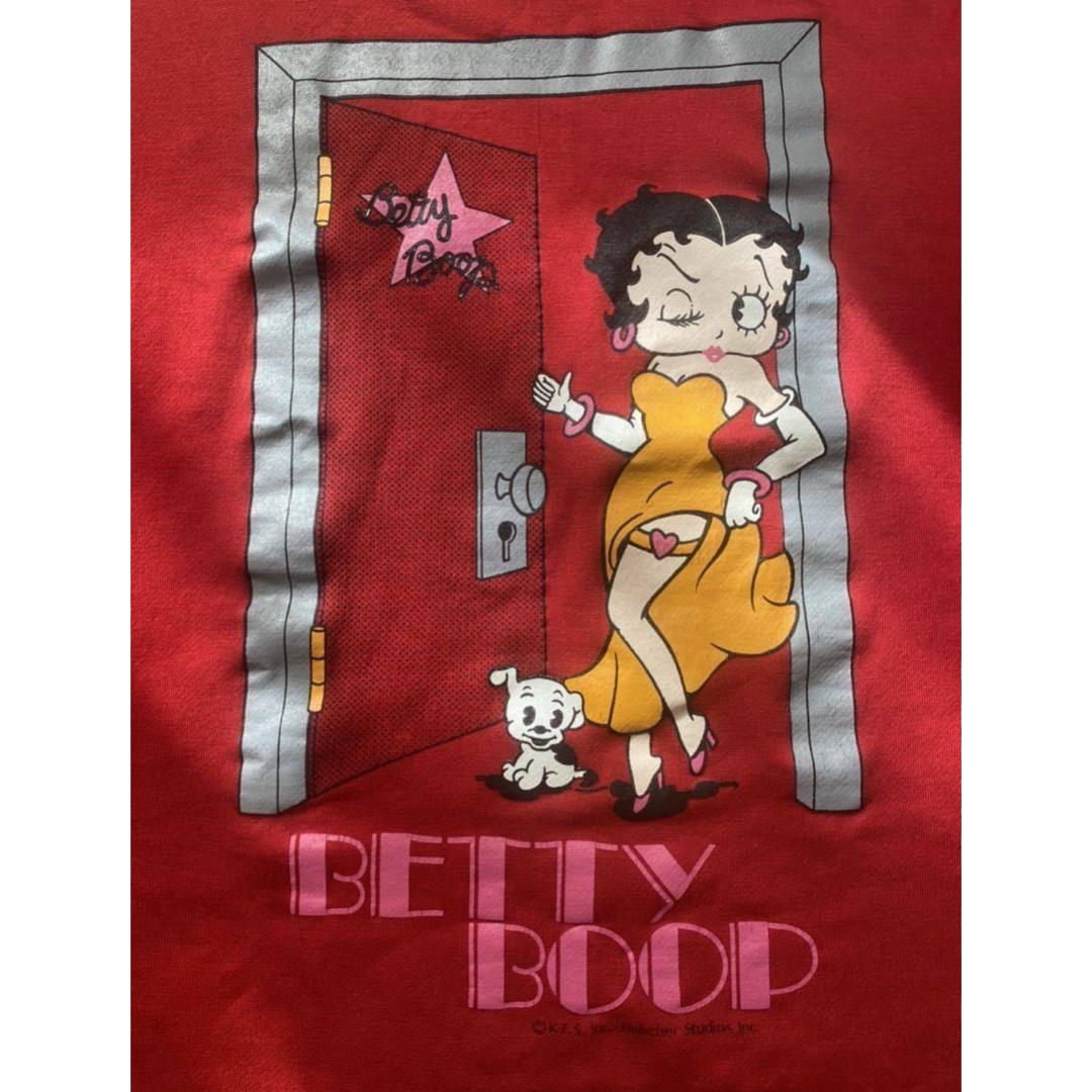Betty Boop(ベティブープ)の80s 90s 日本製 betty boop ベティーブーブ スウェット 赤 L メンズのトップス(スウェット)の商品写真