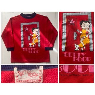 ベティブープ(Betty Boop)の80s 90s 日本製 betty boop ベティーブーブ スウェット 赤 L(スウェット)