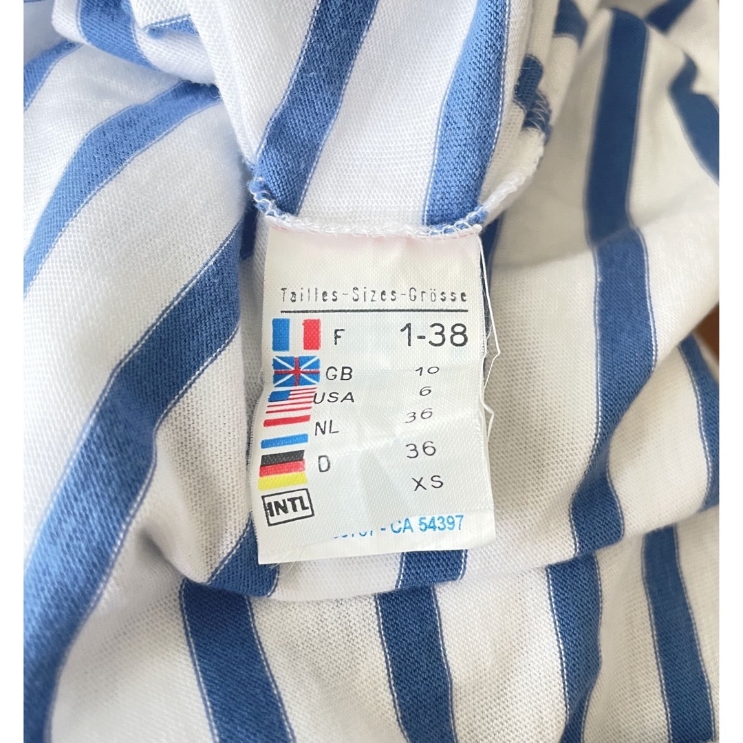 SAINT JAMES(セントジェームス)のセントジェームス　Tシャツ　ボーダー　青×白　XS レディースのトップス(Tシャツ(半袖/袖なし))の商品写真