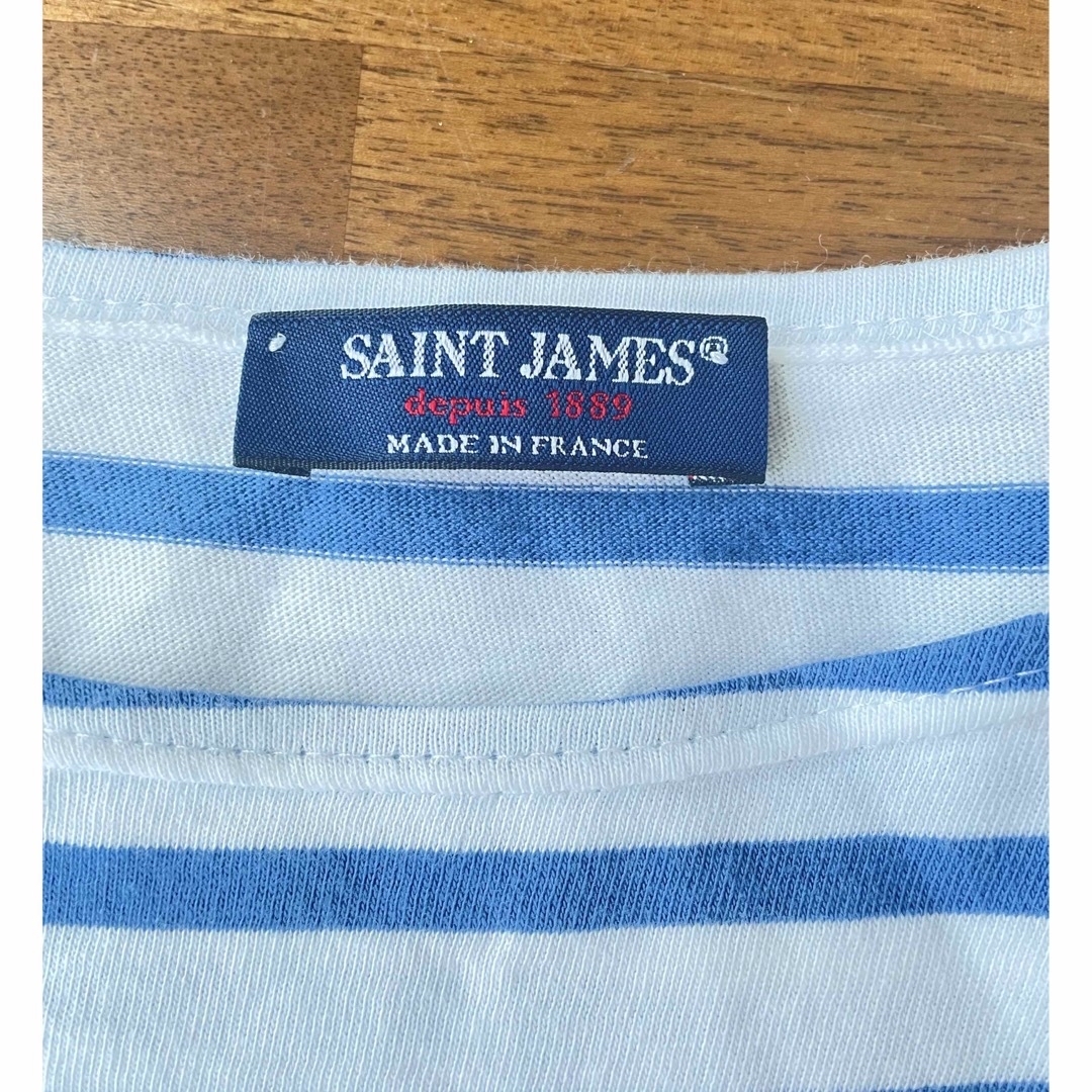 SAINT JAMES(セントジェームス)のセントジェームス　Tシャツ　ボーダー　青×白　XS レディースのトップス(Tシャツ(半袖/袖なし))の商品写真