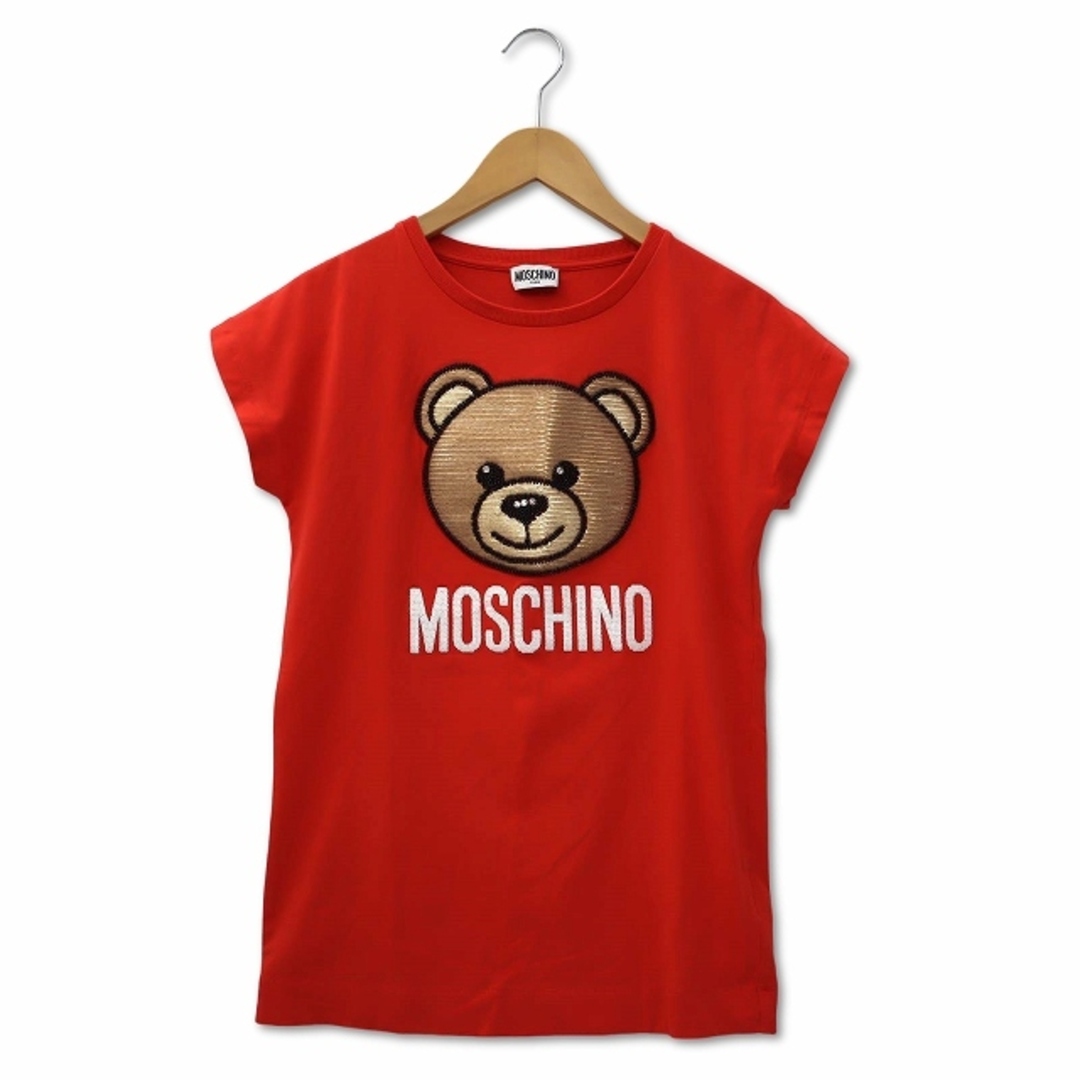 MOSCHINO(モスキーノ)のモスキーノ MOSCHINO TEEN クマ スパンコール Tシャツ 赤 レディースのトップス(Tシャツ(半袖/袖なし))の商品写真