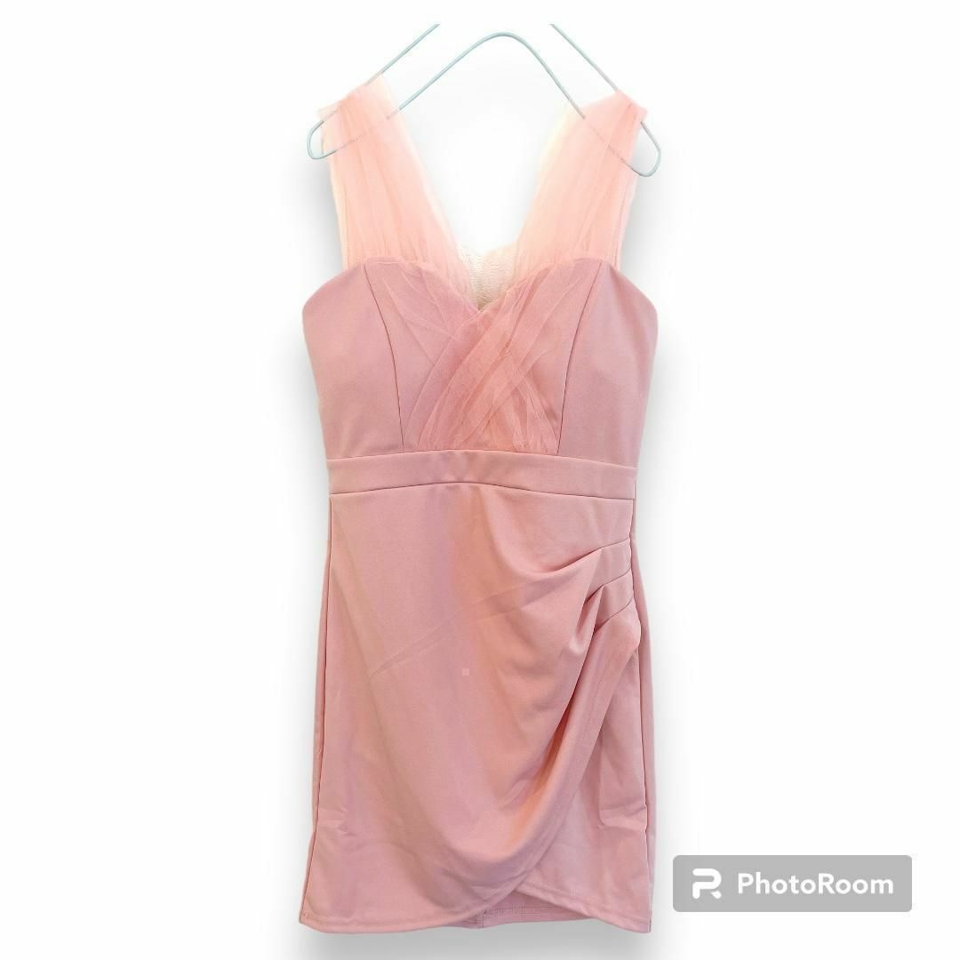 ワンピース　キャバドレス　パーティー　タイトスカート人気かわいいセクシーMピンク レディースのフォーマル/ドレス(その他ドレス)の商品写真