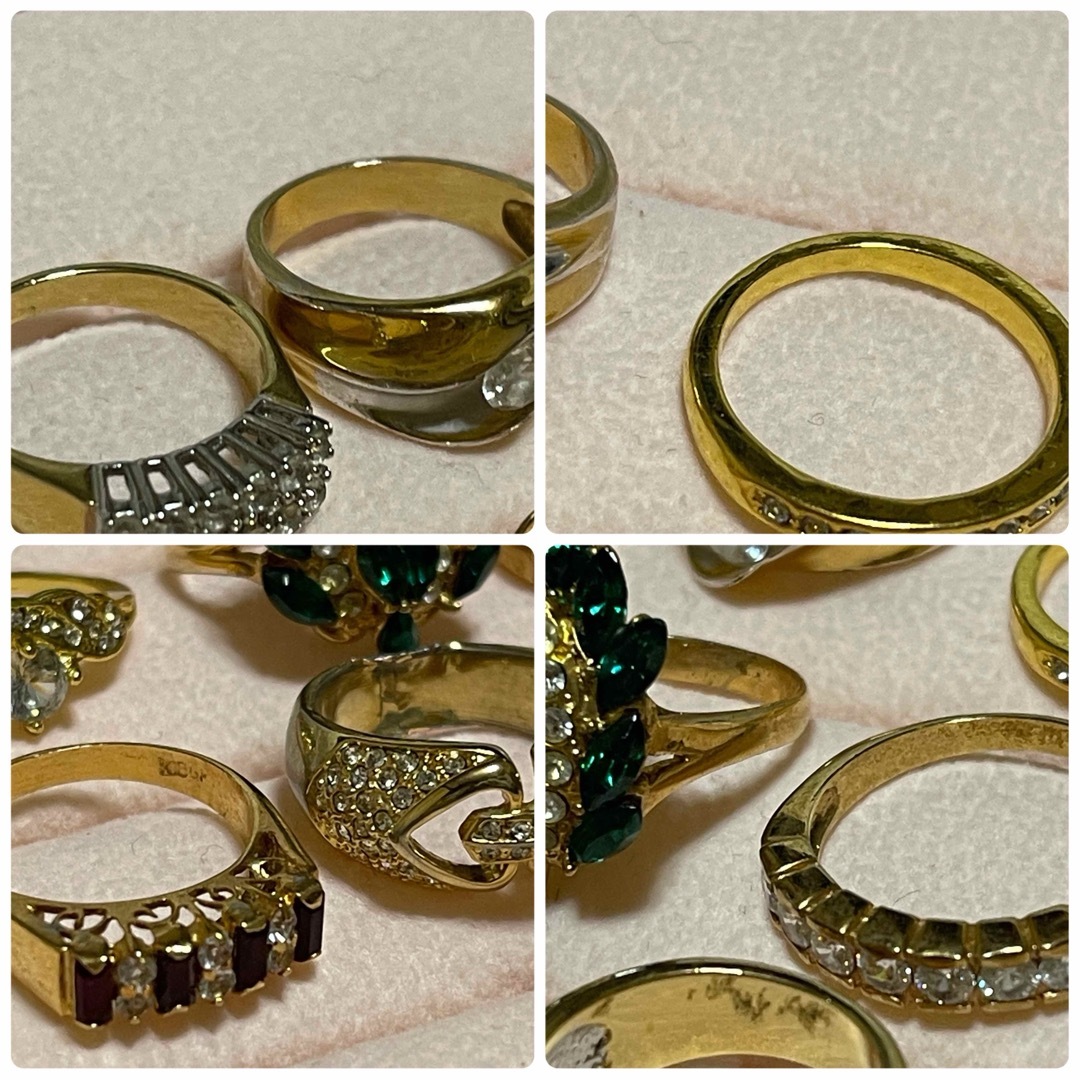 ヴィンテージ　ゴールド　石付きリング　指輪　まとめ売り レディースのアクセサリー(リング(指輪))の商品写真