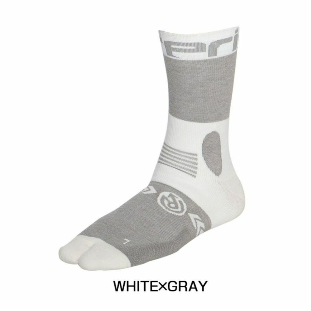 新品 reric レリック ウィンターミドルソックス WHITE×GRAY S メンズのレッグウェア(ソックス)の商品写真
