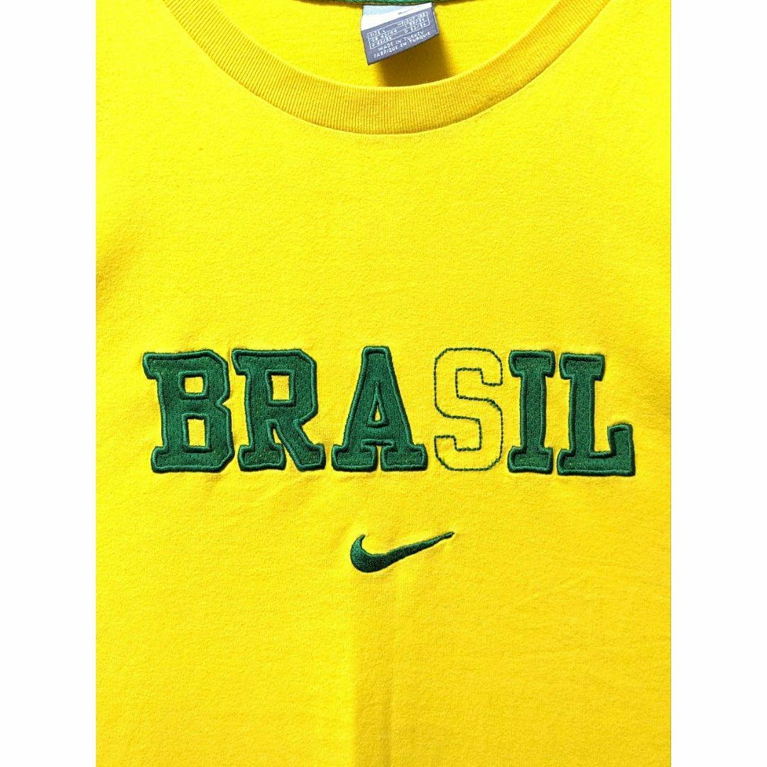 NIKE(ナイキ)の激レアナイキNIKE ブラジル代表 BRASIL刺繍Tシャツイエロー黄色L古着 メンズのトップス(Tシャツ/カットソー(半袖/袖なし))の商品写真