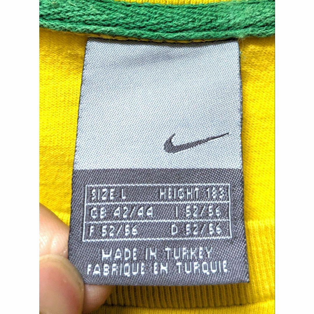 NIKE(ナイキ)の激レアナイキNIKE ブラジル代表 BRASIL刺繍Tシャツイエロー黄色L古着 メンズのトップス(Tシャツ/カットソー(半袖/袖なし))の商品写真