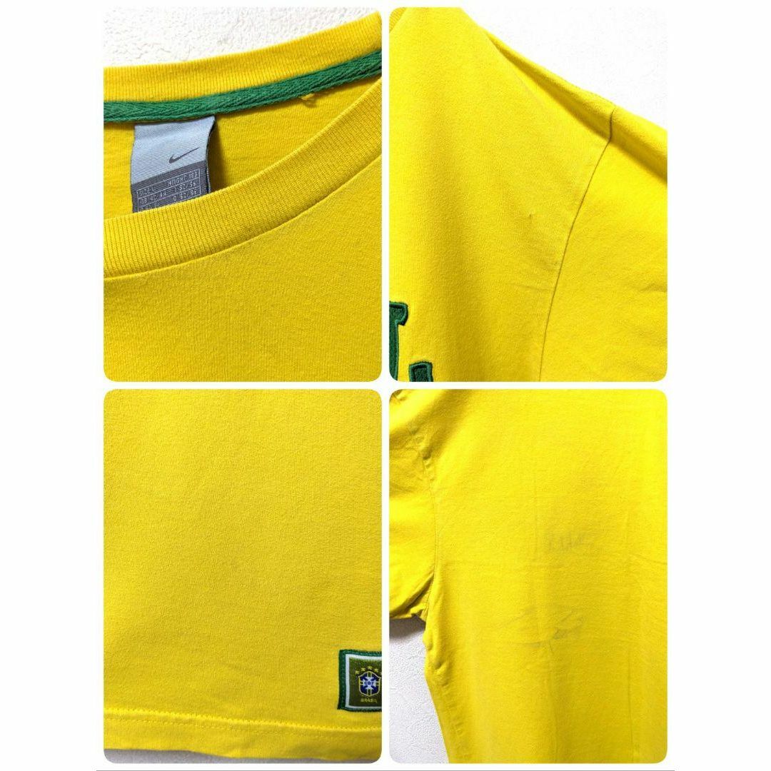 NIKE(ナイキ)の激レアナイキNIKE ブラジル代表 BRASIL刺繍Tシャツイエロー黄色L古着 メンズのトップス(Tシャツ/カットソー(半袖/袖なし))の商品写真