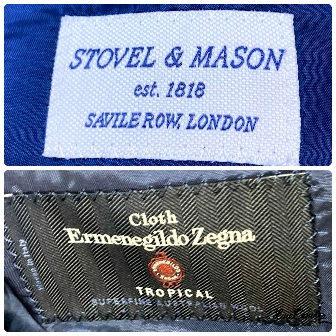 Savile Row(セヴィルロウ)のSTOVEL&MASON スーツ セットアップ ネイビー ストライプ ゼニア生地 メンズのスーツ(セットアップ)の商品写真